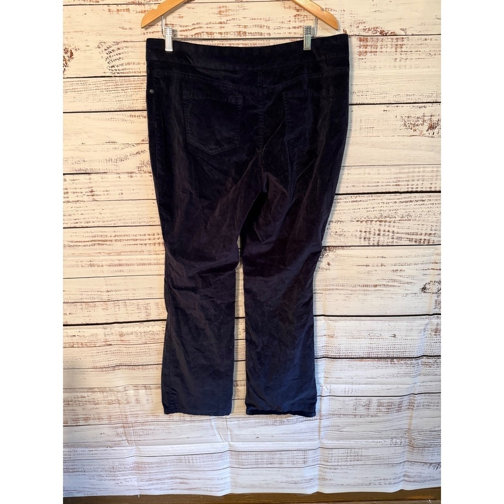 DG2 Diane Gilman Navy Blue Velvet Look Pull On Pants XL - Picture 7 of 7